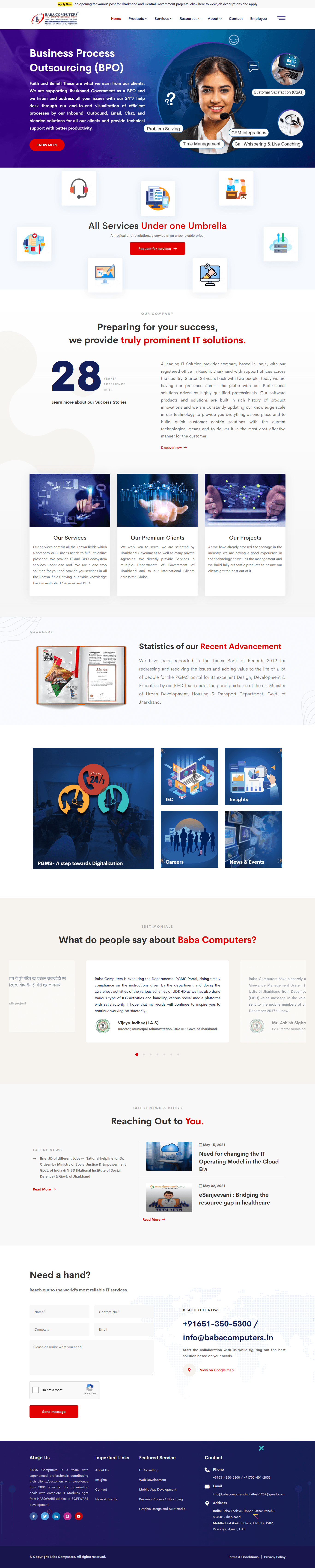 Aria Telecom Solutions Website